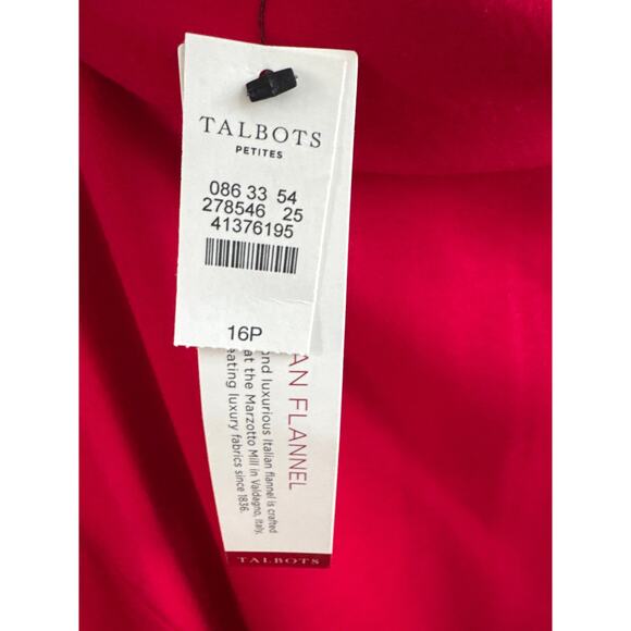 NWT Talbots Italian flannel red holiday sleeveless bateau neckline dress 16 p - Picture 14 of 15